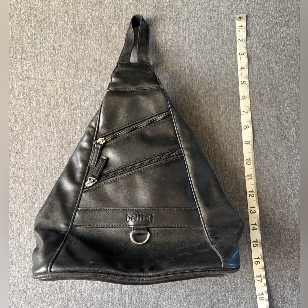 Bellini Black Leather Backpack - image 5